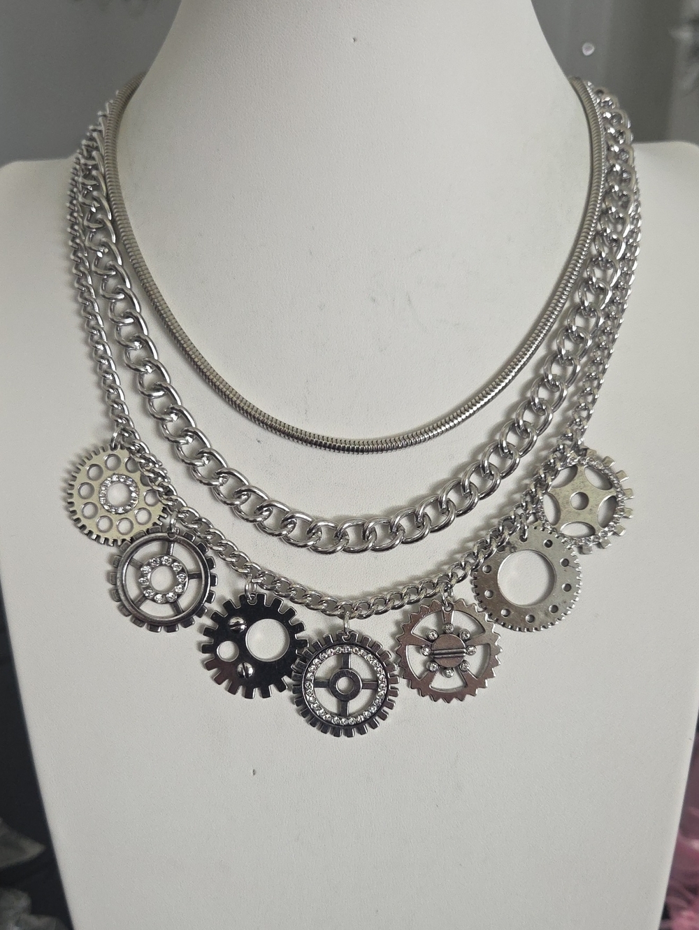 Paparazzi Running Out Of Steampunk Silver Necklace NWT